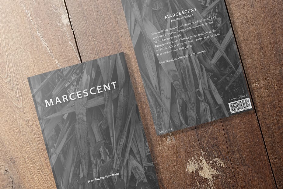 1ere et 4eme de couverture du livre de photos Marcescent de Jean-Michel Flambard